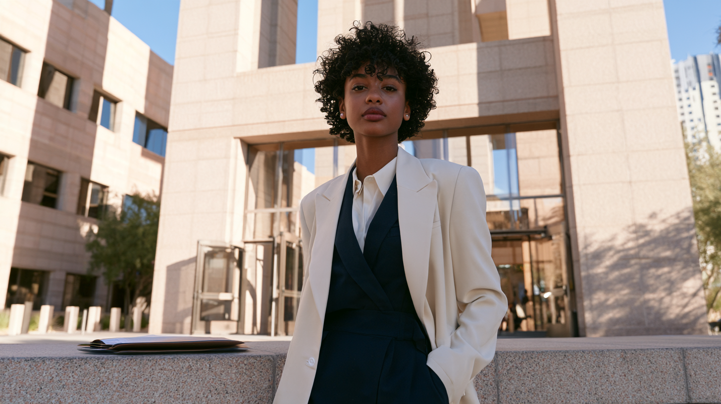 Nevada legal professional outside a courthouse representing record relief options for trafficking survivors seeking to vacate and seal a conviction.