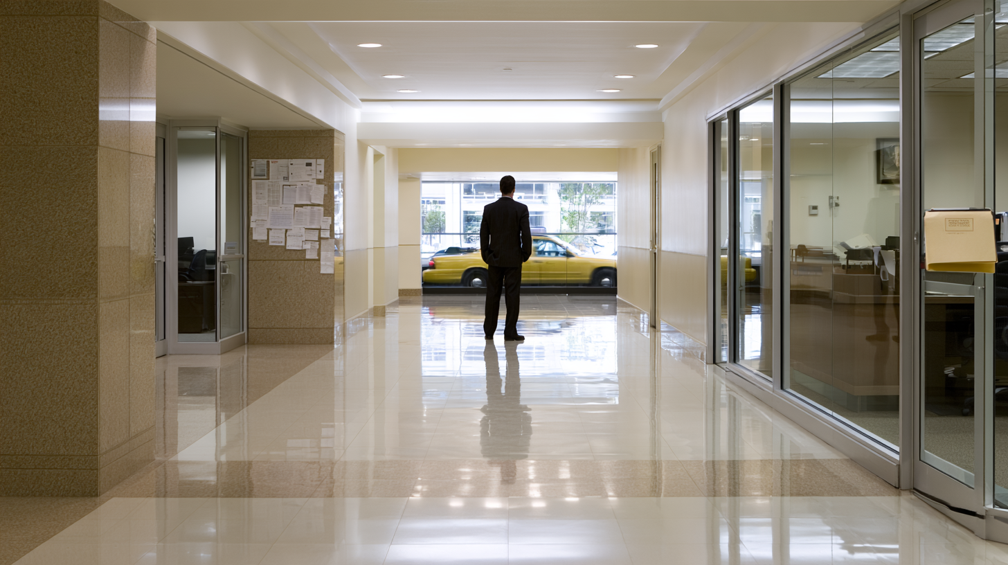 Taxi permit applicant at an administrative office representing the appeal and record sealing process after a criminal record affects licensing.