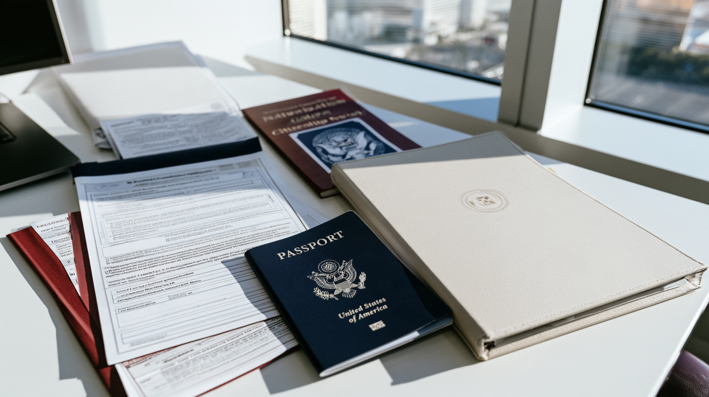 U.S. passport and immigration documents representing a naturalization application involving a sealed Nevada criminal record.